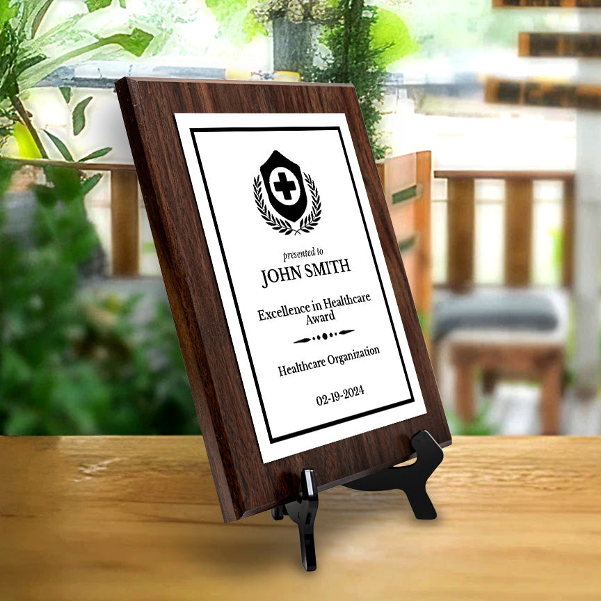 Health Professional Theme Custom Award Plaque |Easel Mount Option | Achievement and Service Personalizable Plaques