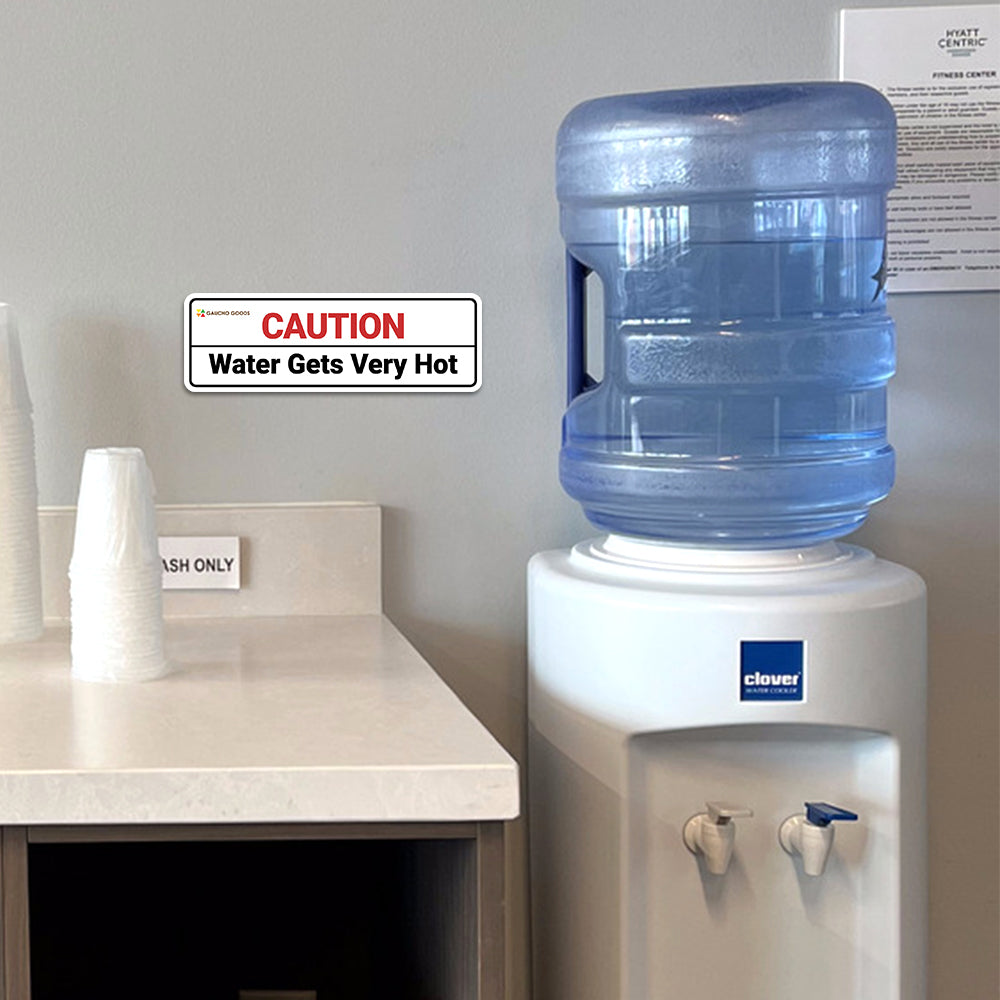 Standard Plus | Caution Water Gets Very Hot Wall or Door Sign | Customizable with Your Company Logo