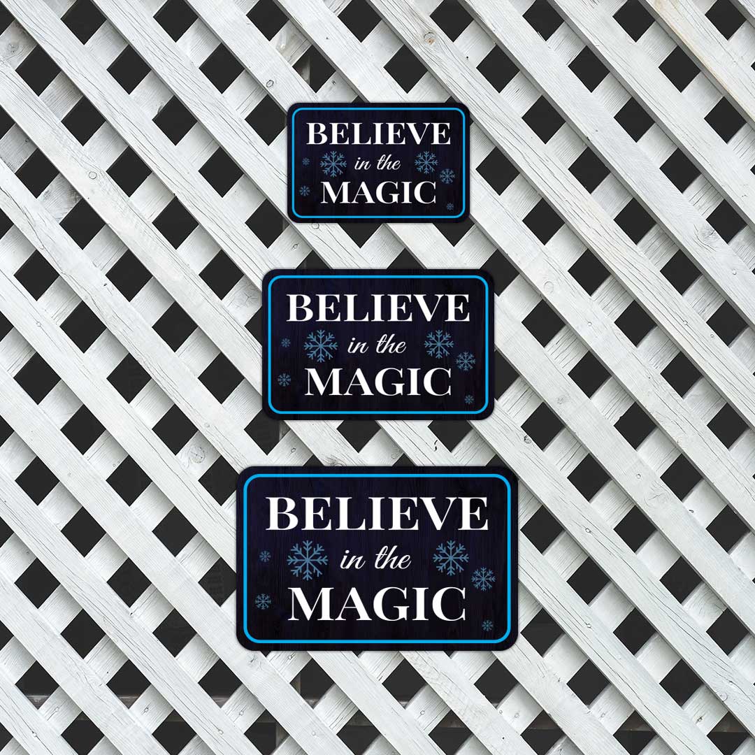 Classic Framed Plus Believe In The Magic Door or Wall Sign | Home & Garden Decor