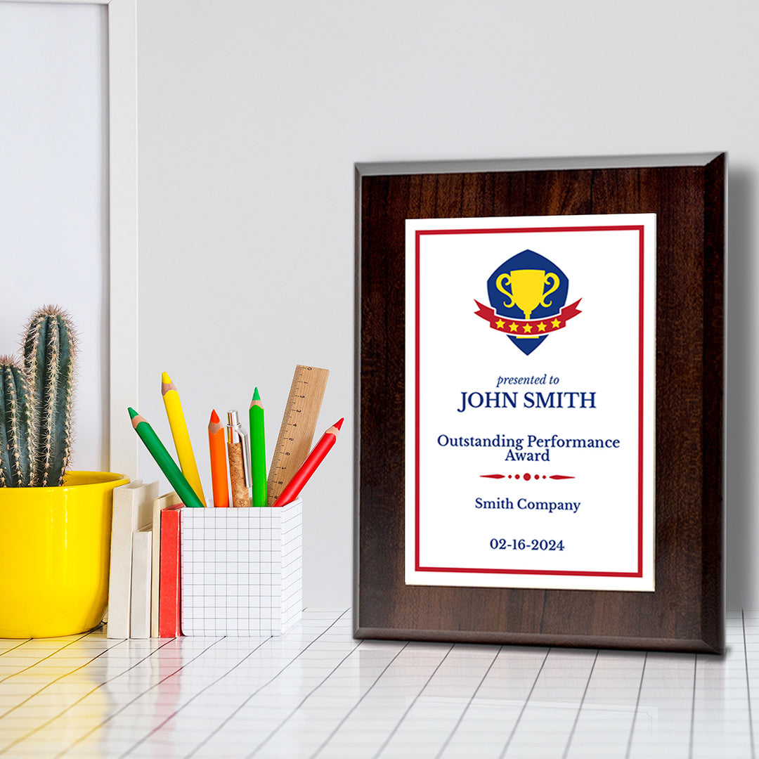 Performance and Recognition Customizable Award Plaque |Easel Mount Option | Achievement and Service Personalizable Prize Plaques