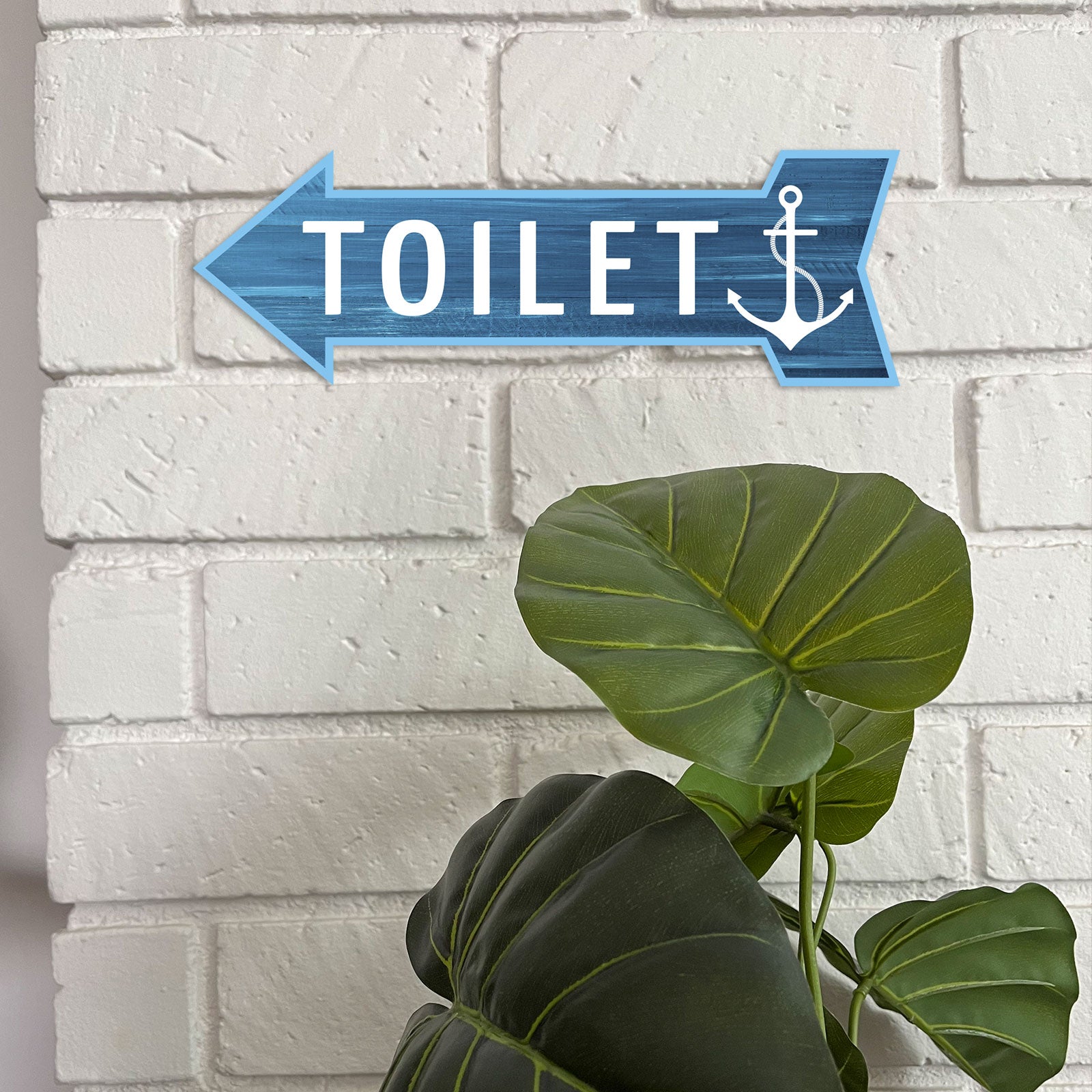 Arrow Shape Toilet 12x4" Wall or Door Sign | Bathroom & Restroom Signage