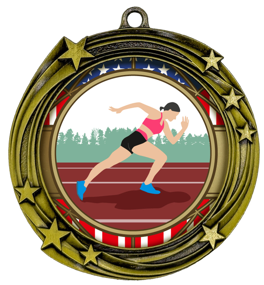 All Quality Stars Design Track and Field Medal (Female) | Competition | High Quality Metal Medal - 1st, 2nd, 3rd Place