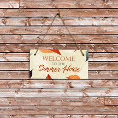 Welcome To The Summer House 5x10 Hanging Plus Wall or Door Sign| Family and Friends Boho Chic Summer Decor