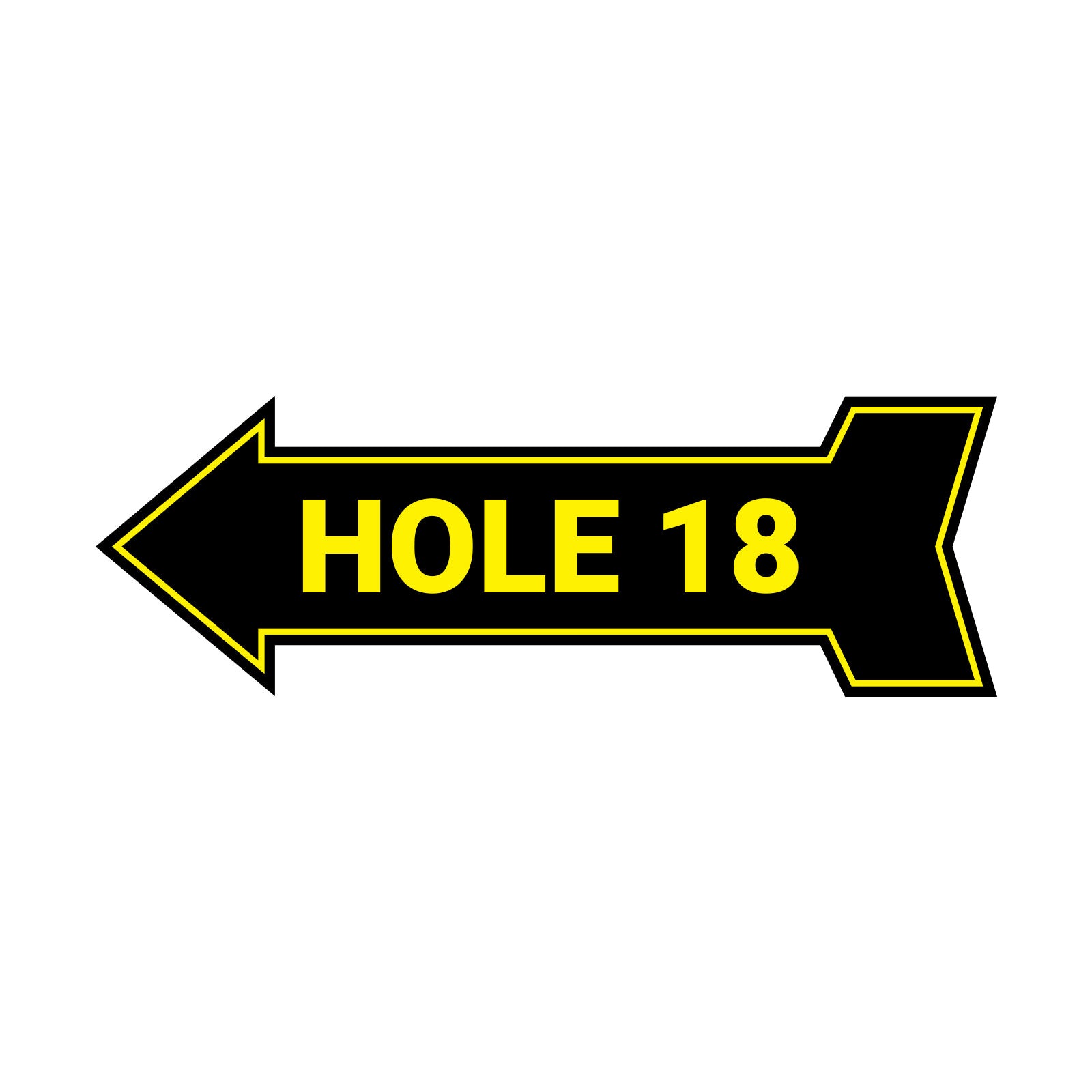 Arrow Shape Hole 18 12x4" Wall or Door Sign | Golf Signage