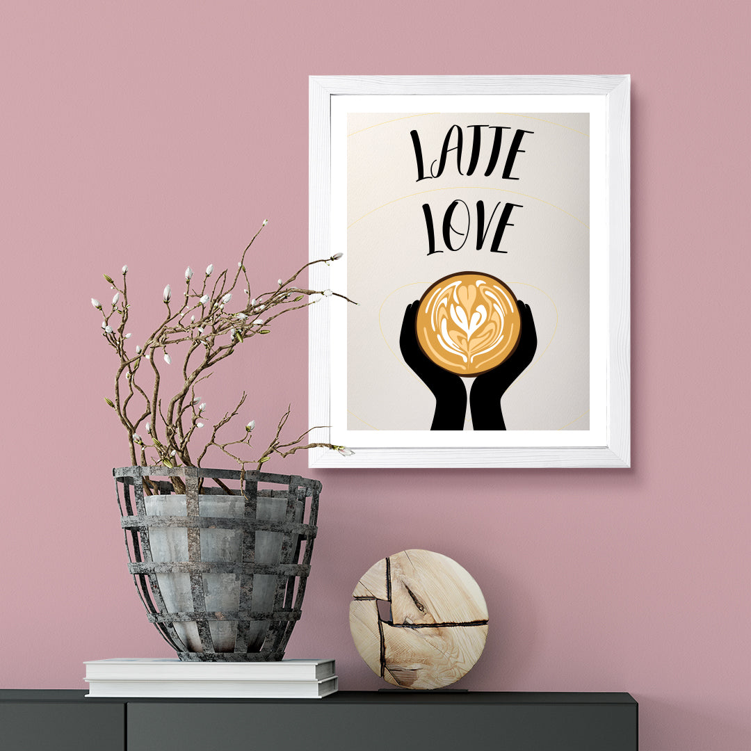 Designs ByLITA Latte Love, Wall Print Art | Retro Coffee Bar Decoration