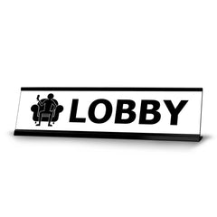 Lobby Sofa Black Frame, Desk Sign (2x8¨)