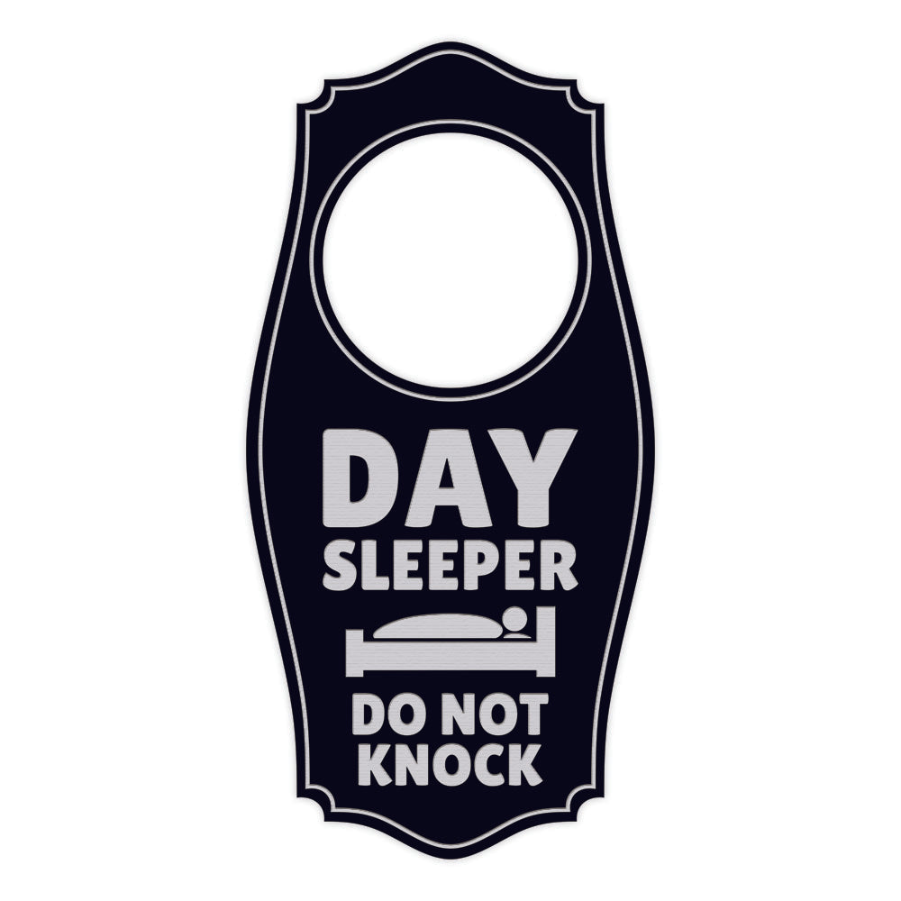 Day Sleeper Do Not Knock Door Hanger | House or Business Door Sign