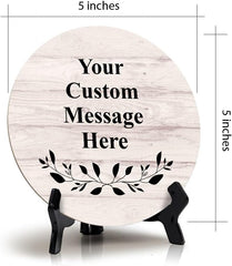 Signs ByLITA Custom Personalized Circle Table Sign (5" x 5") Branch Border Design | Write Your Own Message | Design Your Sign…