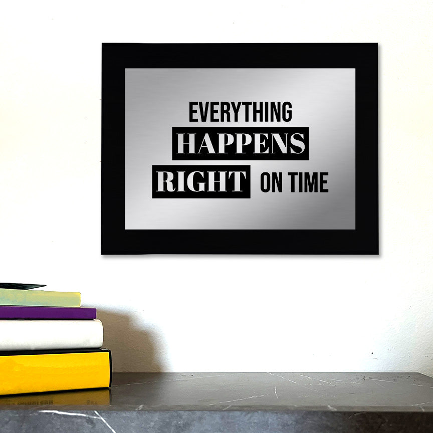 Everything Happens Right on Time Decorative Wall Plaque | Easel Mount Option | Inspirational Affirmation Wall Art