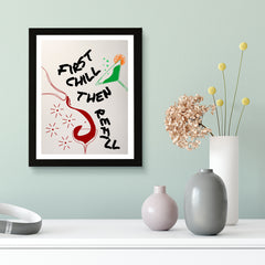 Designs ByLITA First Chill Then Refill, Wall Print Art | Retro Kitchen Decoration