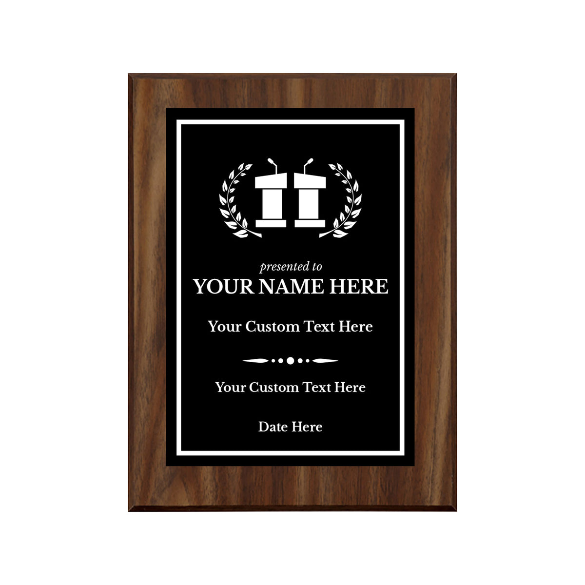 Debating and Model Diplomacy Theme Custom Award Plaque |Easel Mount Option | Achievement and Service Personalizable Plaques