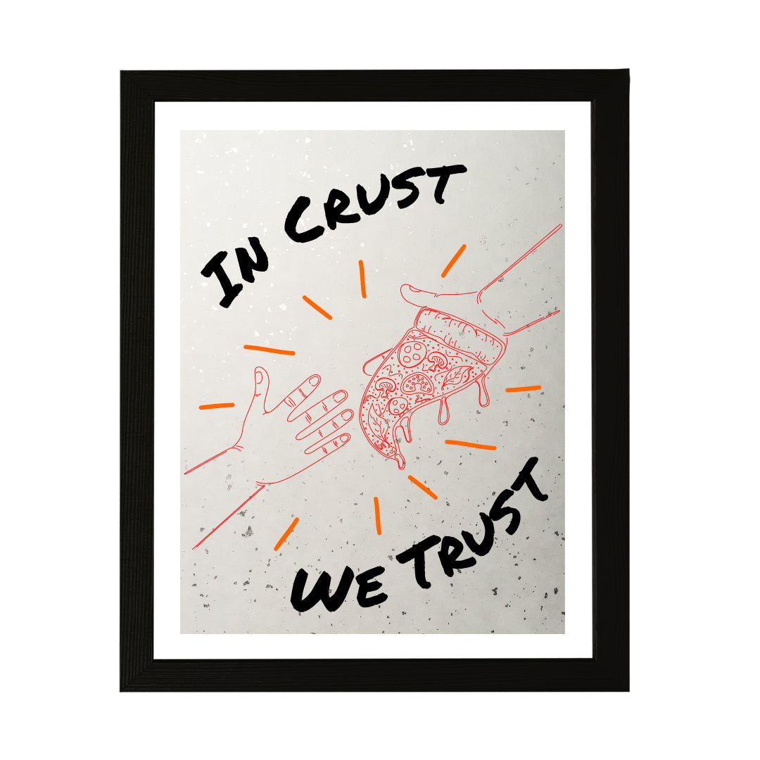 Designs ByLITA In Crust We Trust, Wall Print Art | Pizza Retro Kitchen Decoration