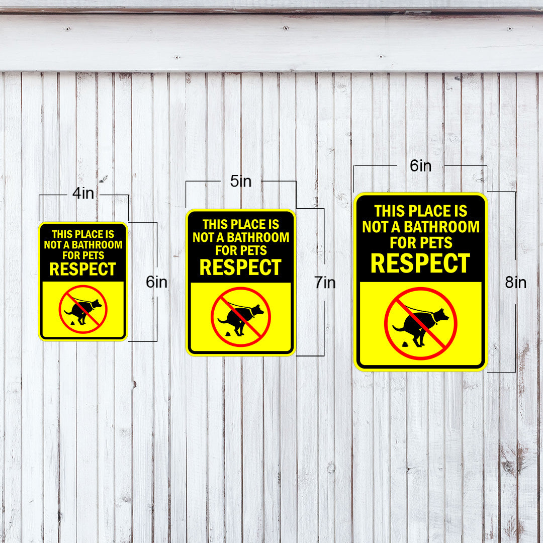 Portrait Round Plus This Place Is Not A Bathroom For Pets Respect Door or Wall Sign | Funny Warning Sign For Decoration