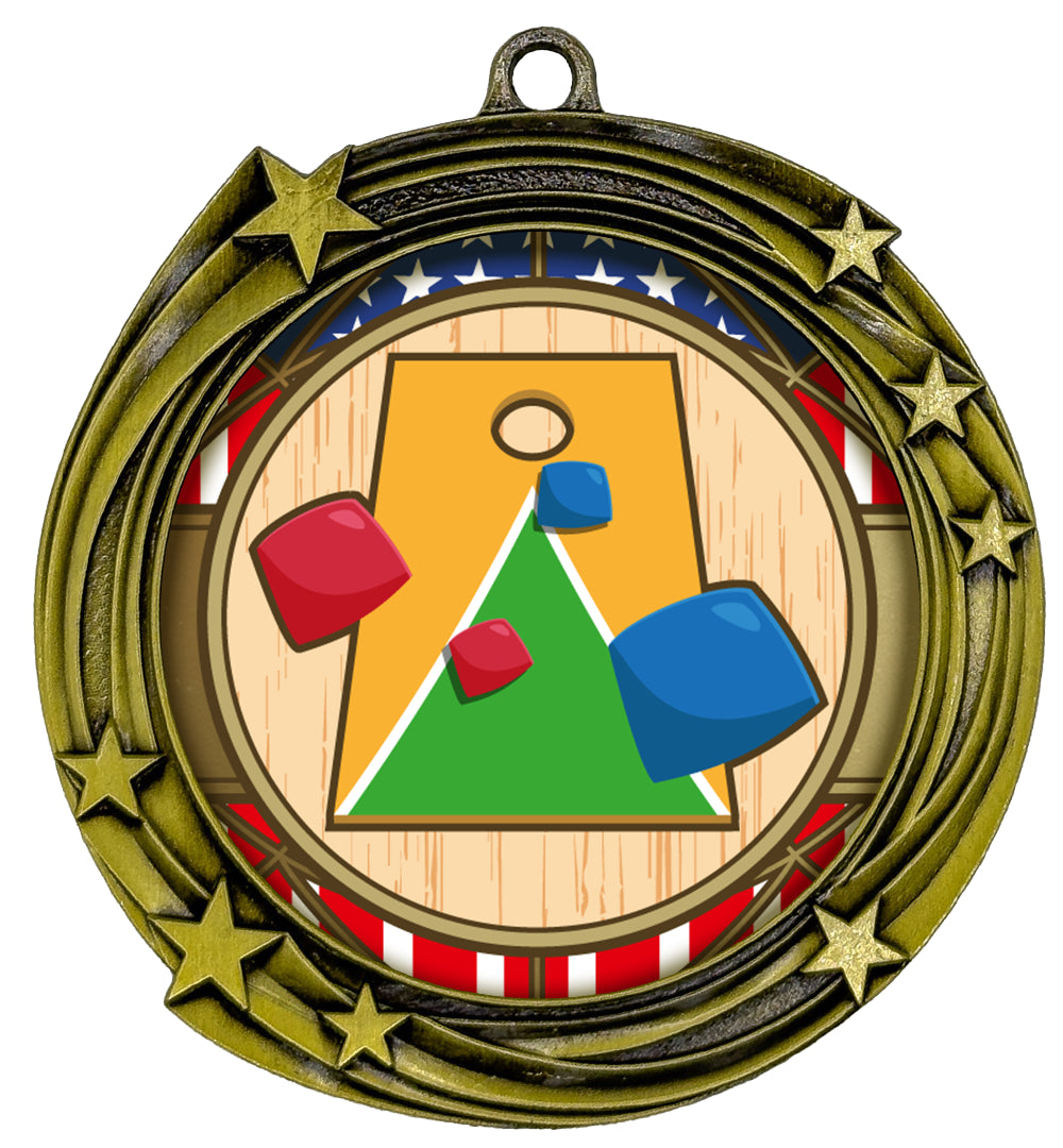 All Quality Stars Design Cornhole Medal | Competition | High Quality Metal Medal - 1st, 2nd, 3rd Place