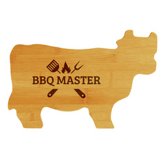 BBQ Master 14.75 x 9.75" Cow Shape Cutting Board | Funny Kitchen Chopping Board