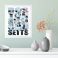 Designs ByLITA Boston, Massachusetts Inspirational, Wall Print Art | American Cities Stylish Home Decoration (Unframed or Framed)