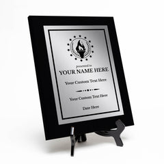 Sport and Athletics Competition Customizable Black Frame Award Plaque | Easel Mount Option | Recognition of Achievement and Service Personalizable Plaques