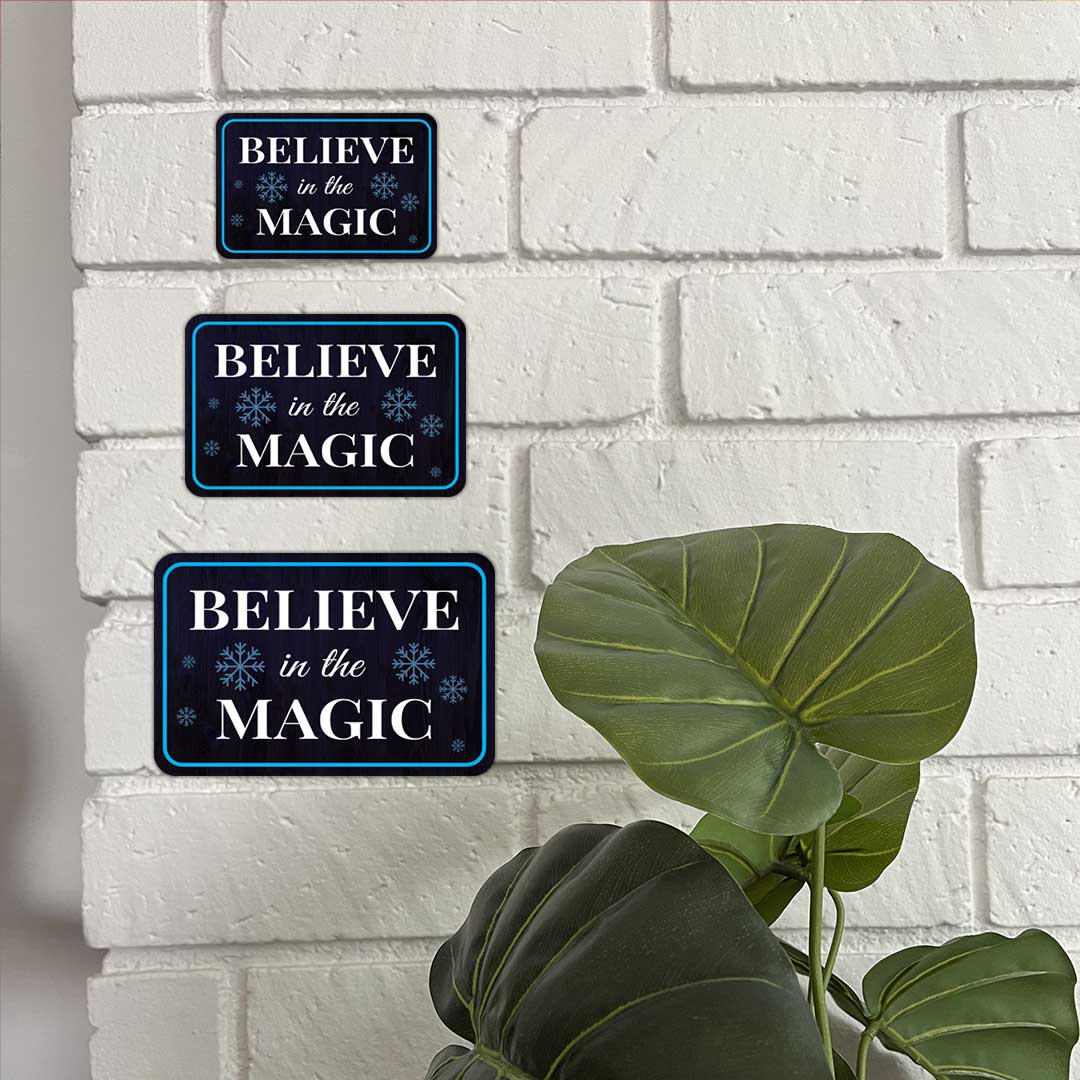 Classic Framed Plus Believe In The Magic Door or Wall Sign | Home & Garden Decor