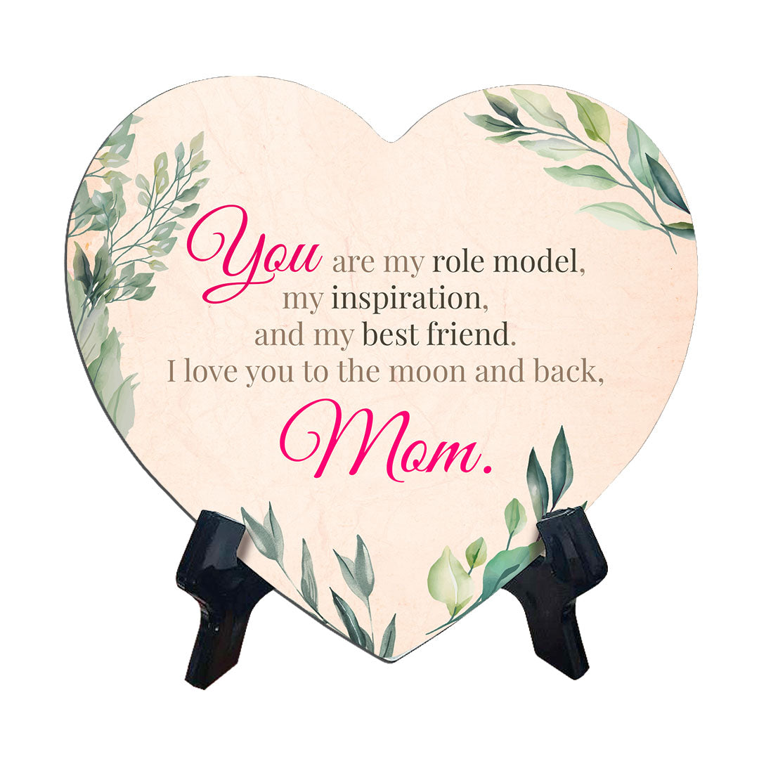 Mother Appreciation Home Decoration Heart Table Sign with Acrylic Stand (6" x 5")