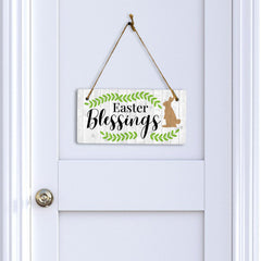 Easter Blessings 5x10 Hanging Wall or Door Sign | Religious Home Decor