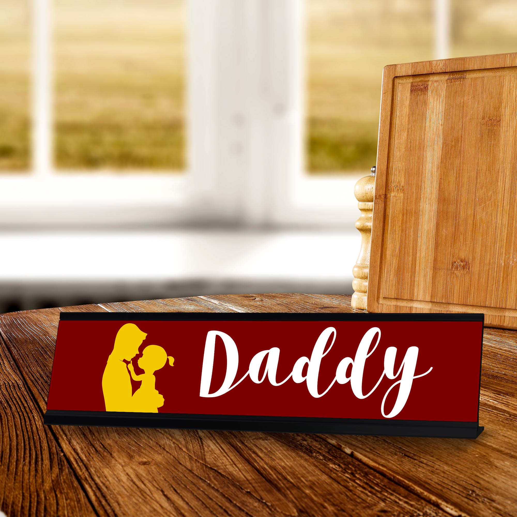 Signs ByLITA Daddy Black Frame, Desk Sign (2x8")