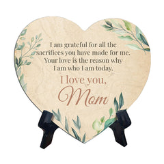 Mother Appreciation Home Decoration Heart Table Sign with Acrylic Stand (6" x 5")