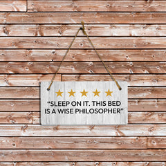 5 stars Sleep On It. This Bed Is A Wise Philosopher 5x10 Hanging Plus Wall or Door Sign | Home Decor Farmhouse