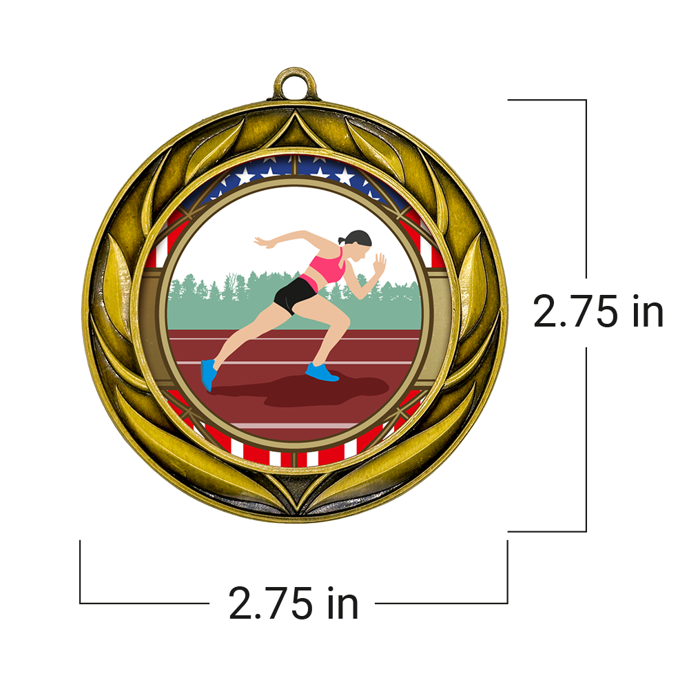 All Quality Wreath Design Track and Field Medal (female) | Competition | High Quality Metal Medal - 1st, 2nd, 3rd Place