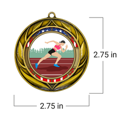 All Quality Wreath Design Track and Field Medal (female) | Competition | High Quality Metal Medal - 1st, 2nd, 3rd Place