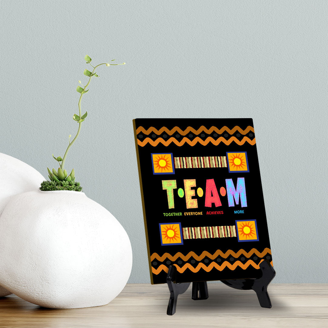 Team Together Everyone Achieves More Table Sign with Acrylic Stand (6x8“) | Classroom & Home Decor