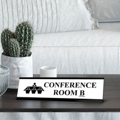 Conference room B, Black Frame Desk Sign (2 x 8")