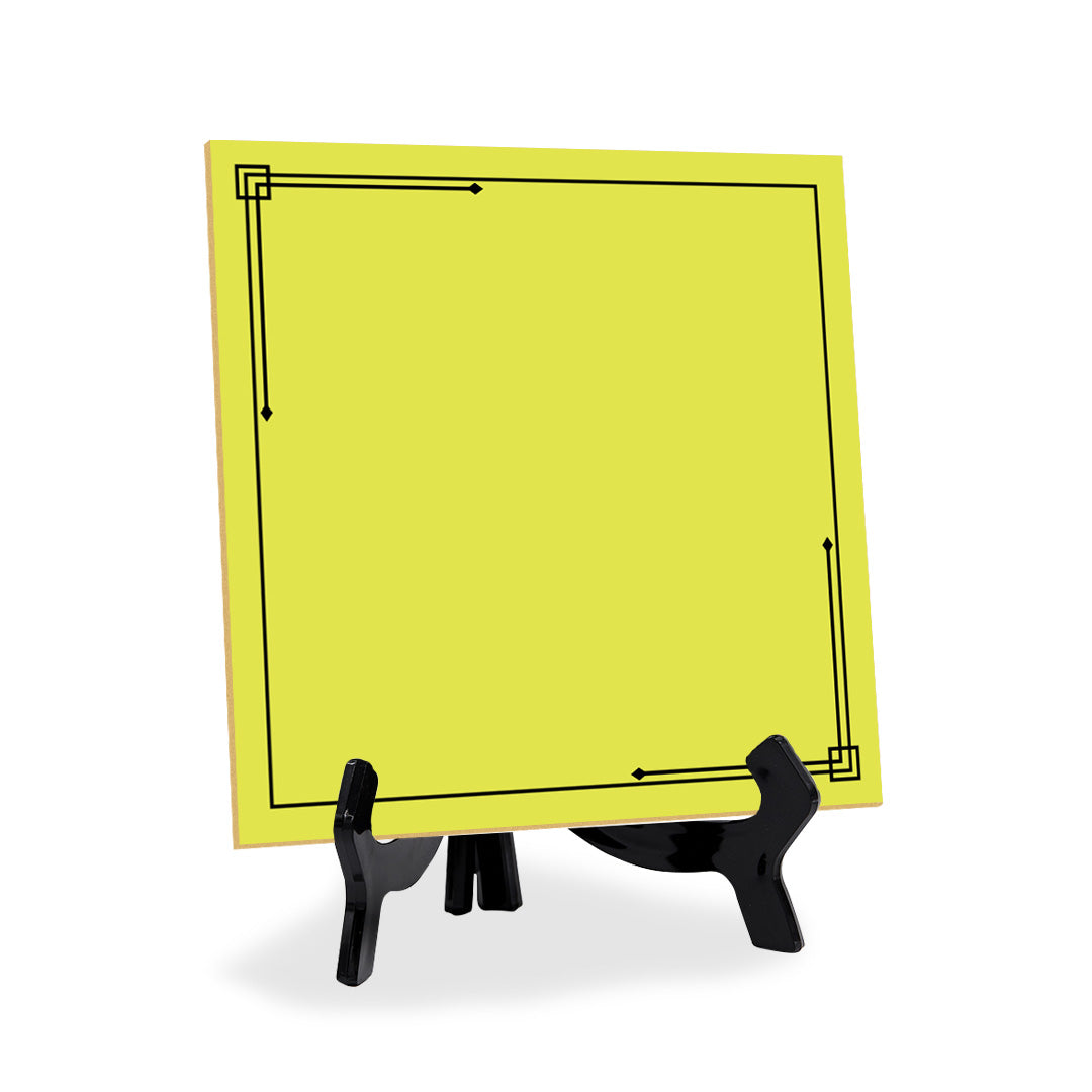 Post-It Note Style MDF Table Signs (5x5” Square) | Dry Wipe to Personalize Your Message| Does Not include Dry Wipe Pen | Black Acrylic Easel for Display