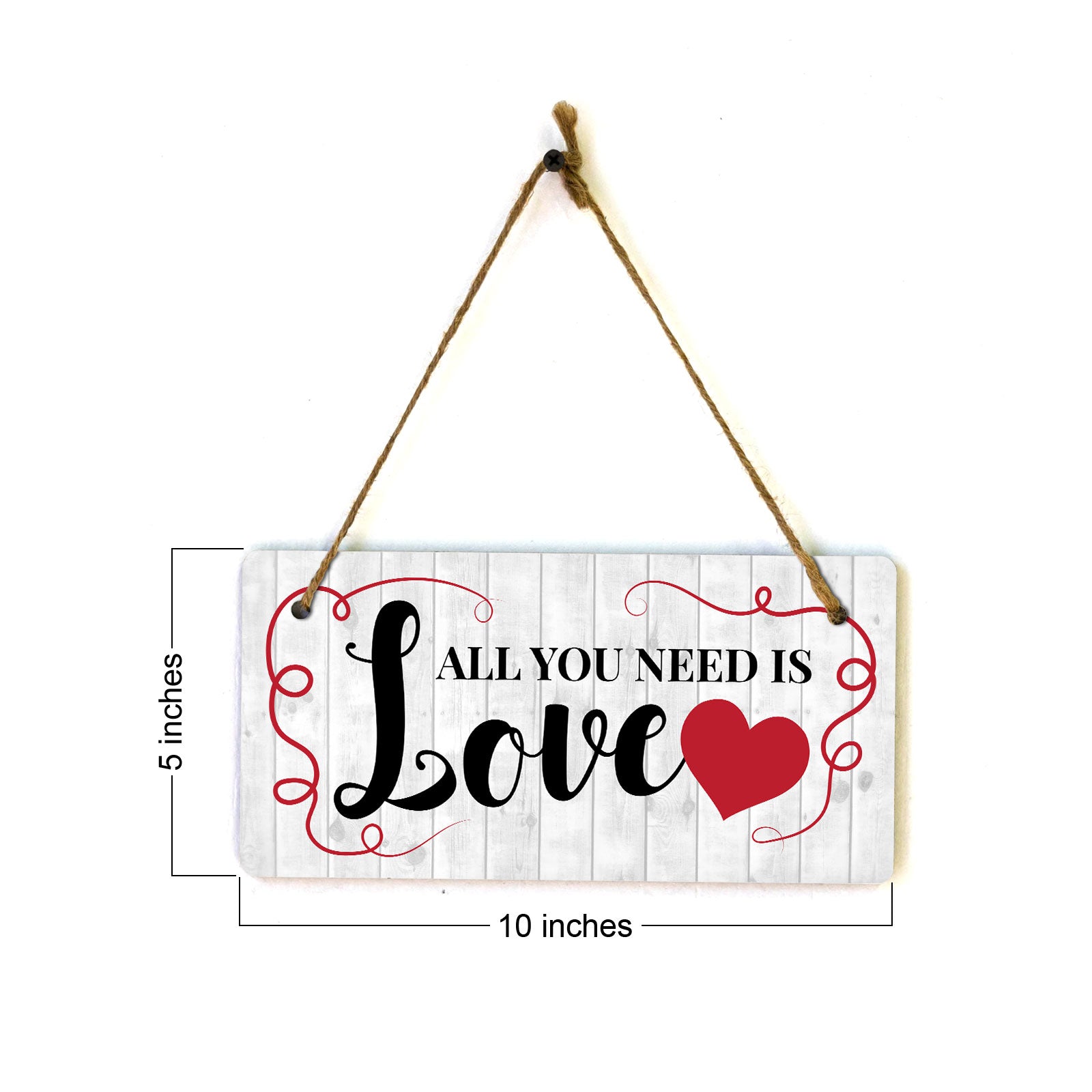 All You Need is Love 10x5 Hanging Plus Wall or Door Sign | Family Home Decor