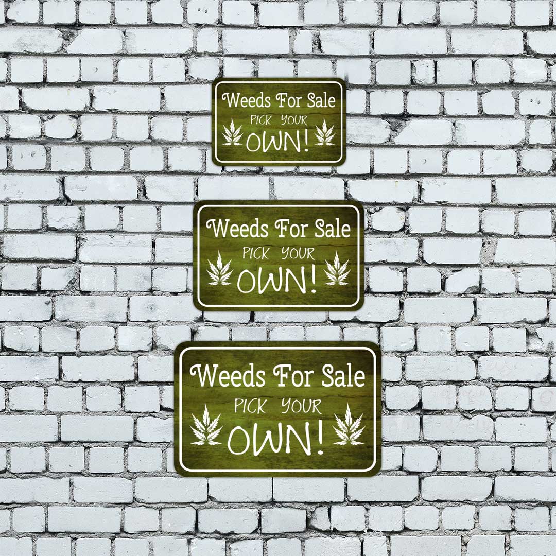 Classic Framed Plus Weeds For Sale Pick Your Own! Door or Wall Sign | Home & Garden Decor