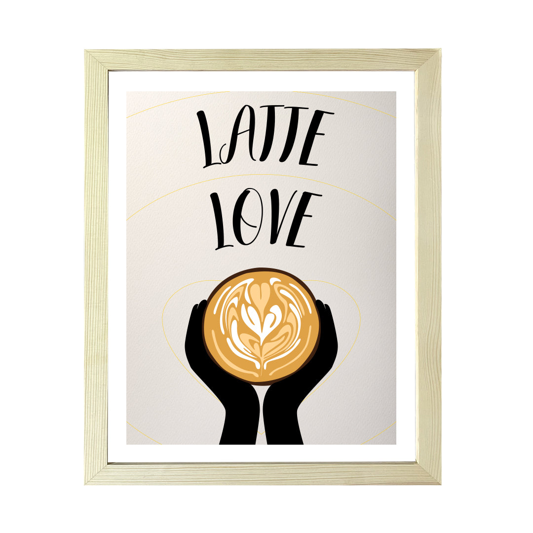 Designs ByLITA Latte Love, Wall Print Art | Retro Coffee Bar Decoration