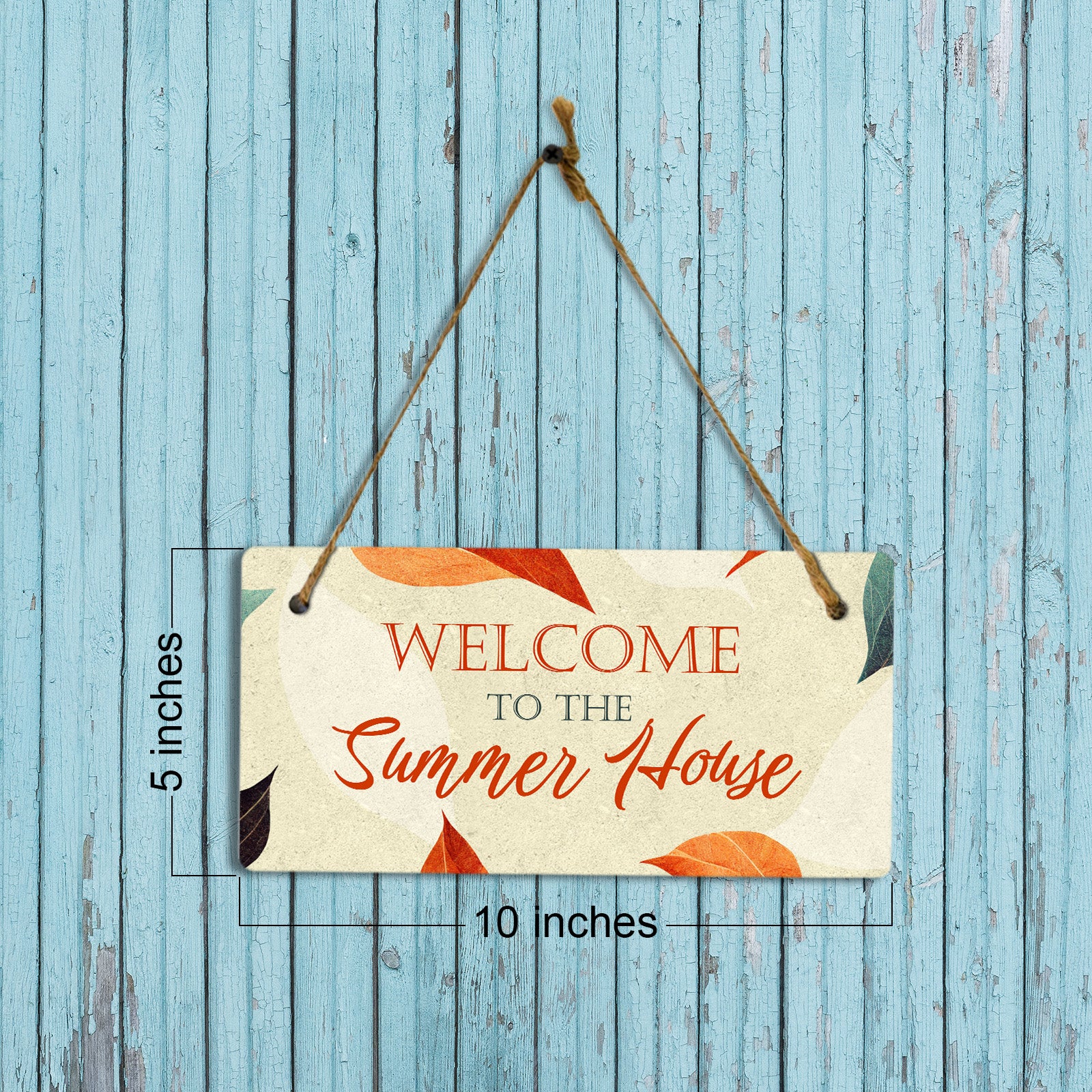 Welcome To The Summer House 5x10 Hanging Plus Wall or Door Sign| Family and Friends Boho Chic Summer Decor