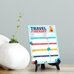 Travel Itinerary Dry Wipe Liquid Chalk Table Sign (6x8") Office And Home Reminders | Personal Schedule | No Pen Included