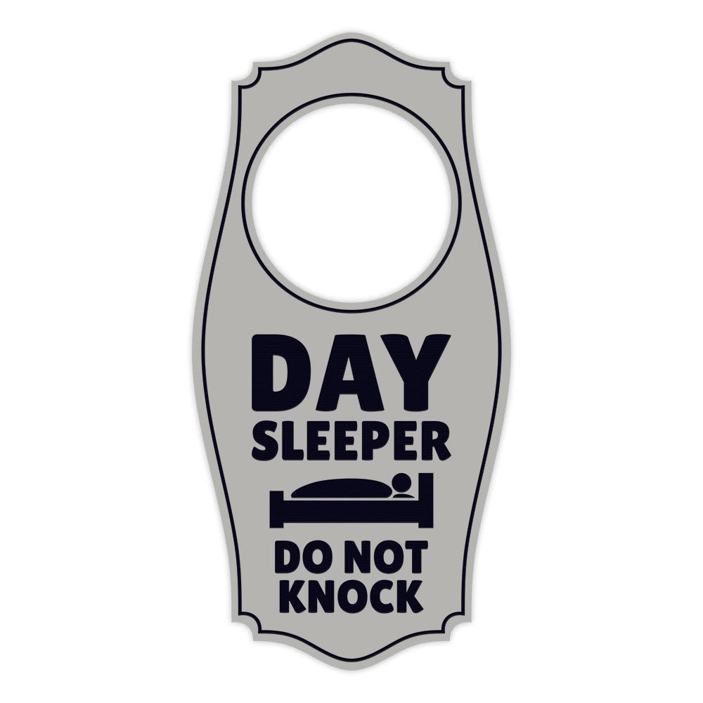 Day Sleeper Do Not Knock Door Hanger | House or Business Door Sign