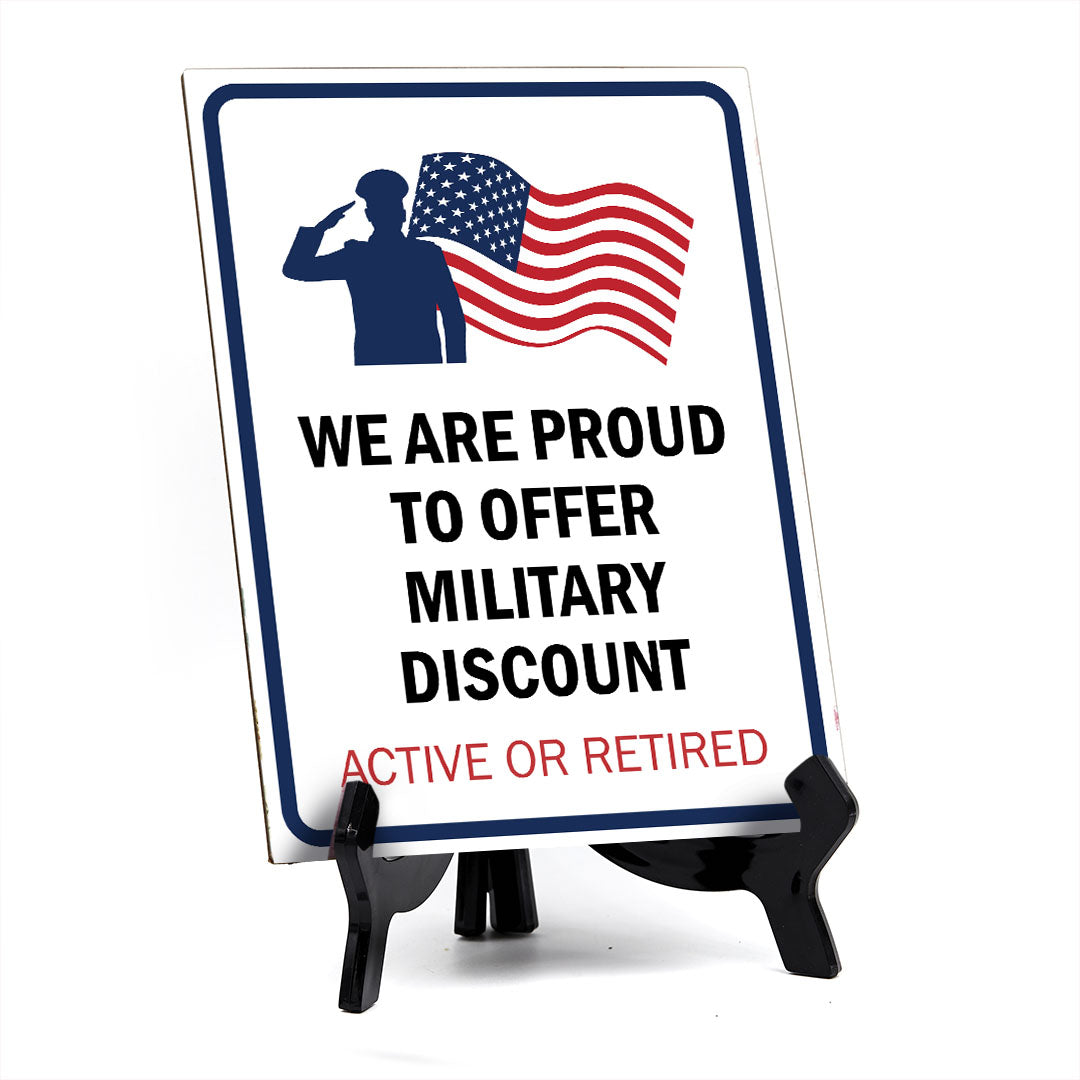 Honor Veterans with Military Table Signs 6x8" | US Pride | Veteran Gratitude Signs For Businesses and Homes