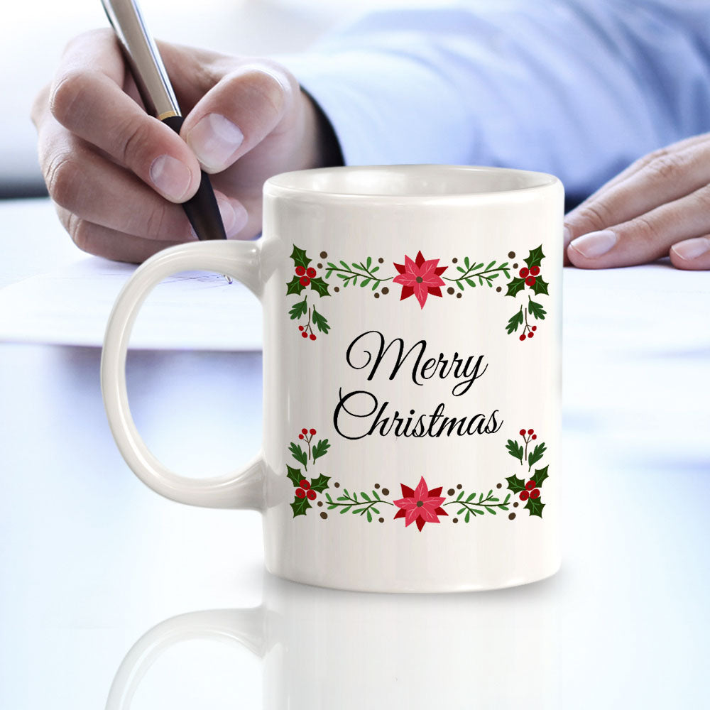 Customizable Christmas Mug 11oz Ceramic Coffee Mug | Holiday Indoor Decoration