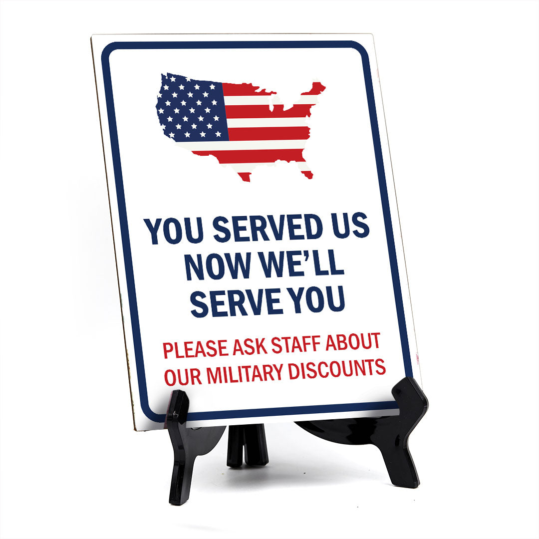 Honor Veterans with Military Table Signs 6x8" | US Pride | Veteran Gratitude Signs For Businesses and Homes