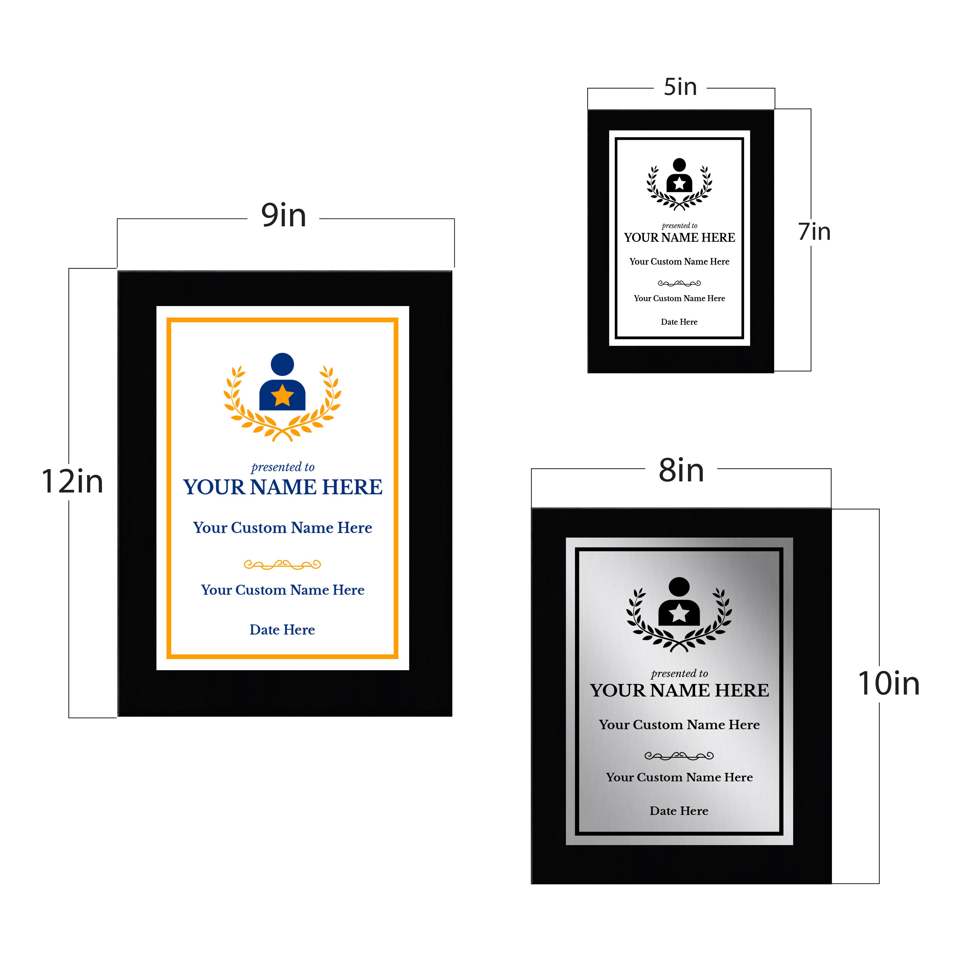 Leadership Customizable Black Frame Award Plaque | Easel Mount Option | Achievement and Recognition Personalizable Plaques