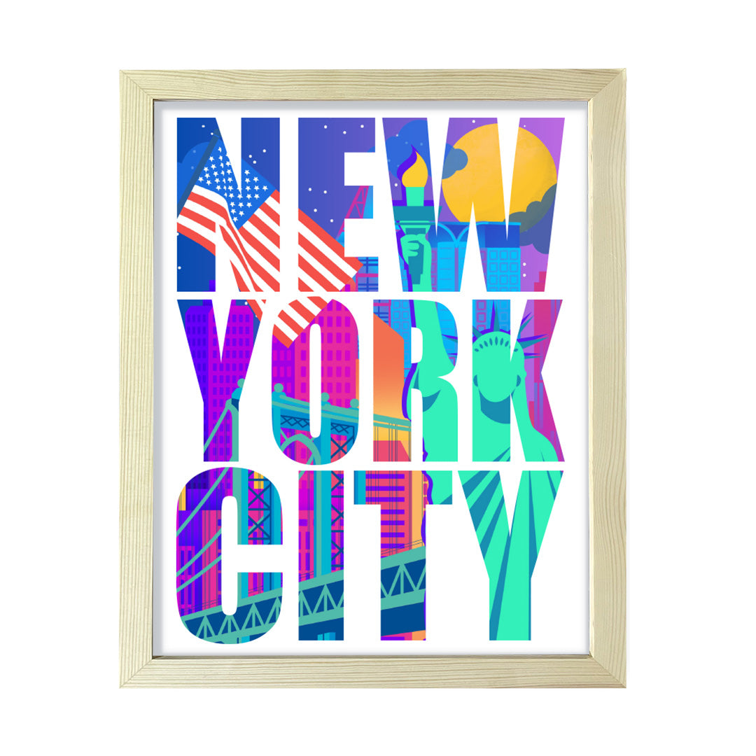 Designs ByLITA New York City Inspirational, Wall Print Art | American Cities Stylish Home Decoration (Unframed or Framed)