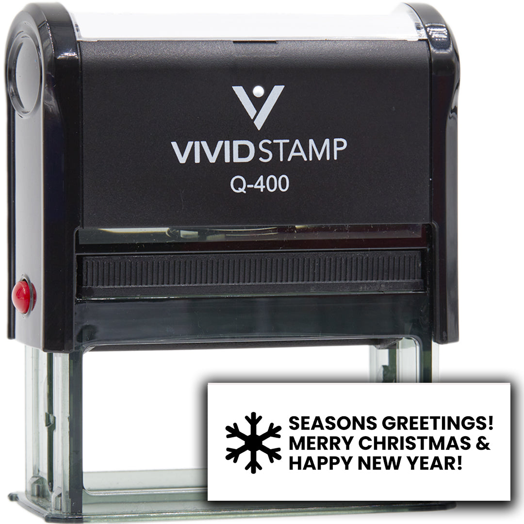 All Quality Seasons Greetings! Merry Christmas and Happy New Year! Self-Inking Rubber Stamp | Christmas Gift Stamp | Festive Season