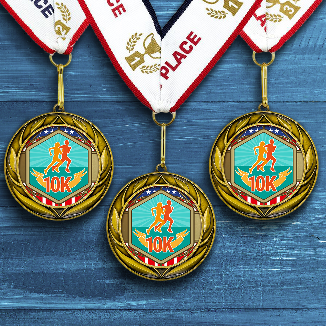 All Quality Wreath Design 10k Medal | Competition | High Quality Metal Medal - 1st, 2nd, 3rd Place