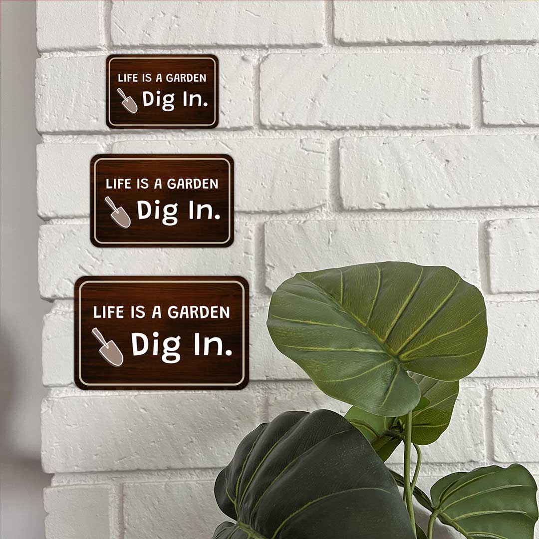 Classic Framed Plus Life Is A Garden Dig In. Door or Wall Sign | Home & Garden Decor