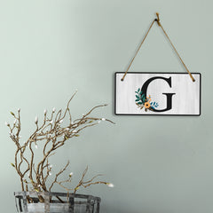 G Flower Decor 5x10 Hanging Wall or Door Sign | Alphabet Letter Room Decoration