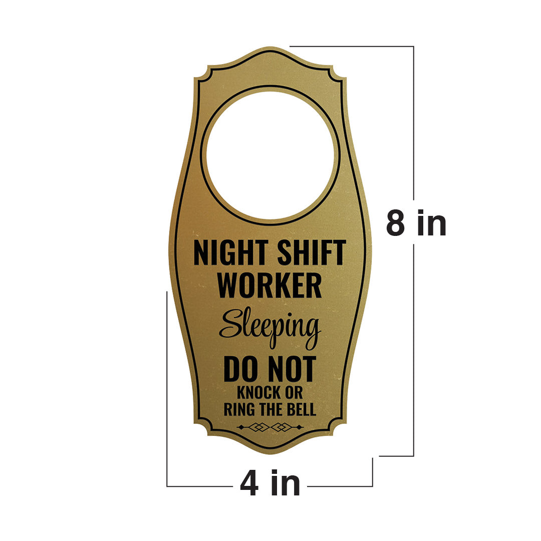 Night Shift Worker Sleeping Do Not Knock Or Ring The Bell Door Hanger | House or Business Door Sign