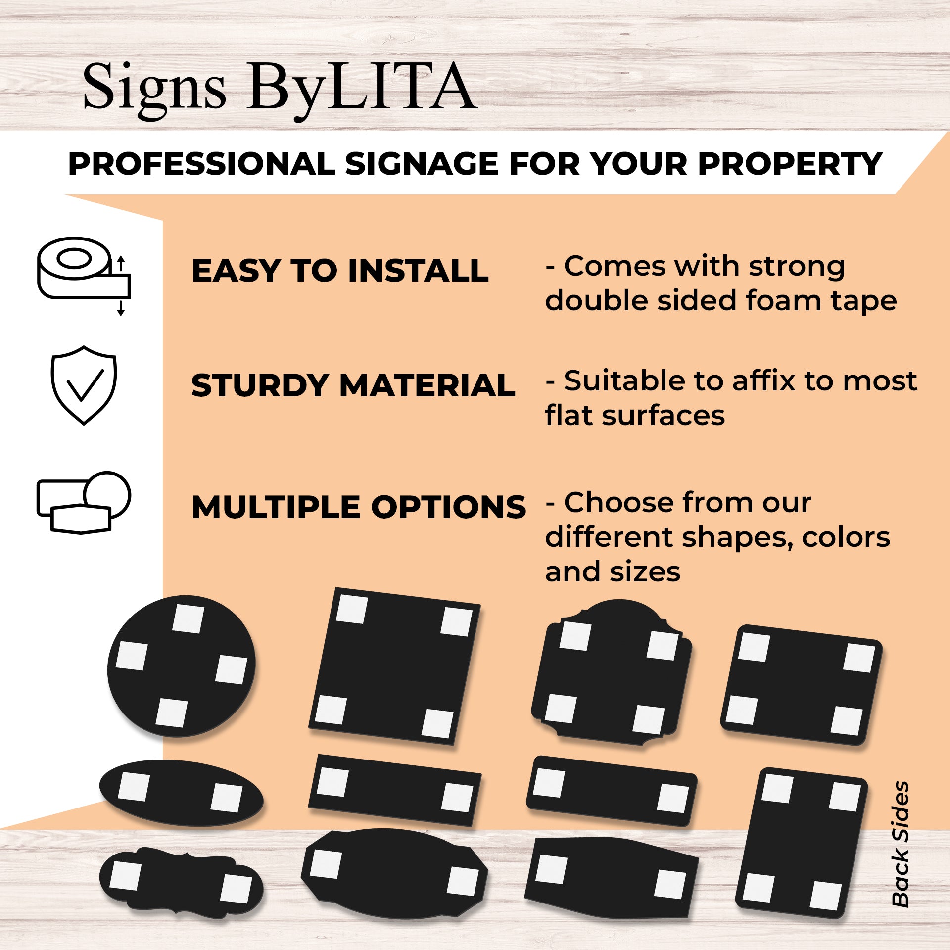 Signs ByLITA Victorian Plus | Mail Drop Wall or Door Sign | Customizable with Your Company Logo | Durable & Easy to Install