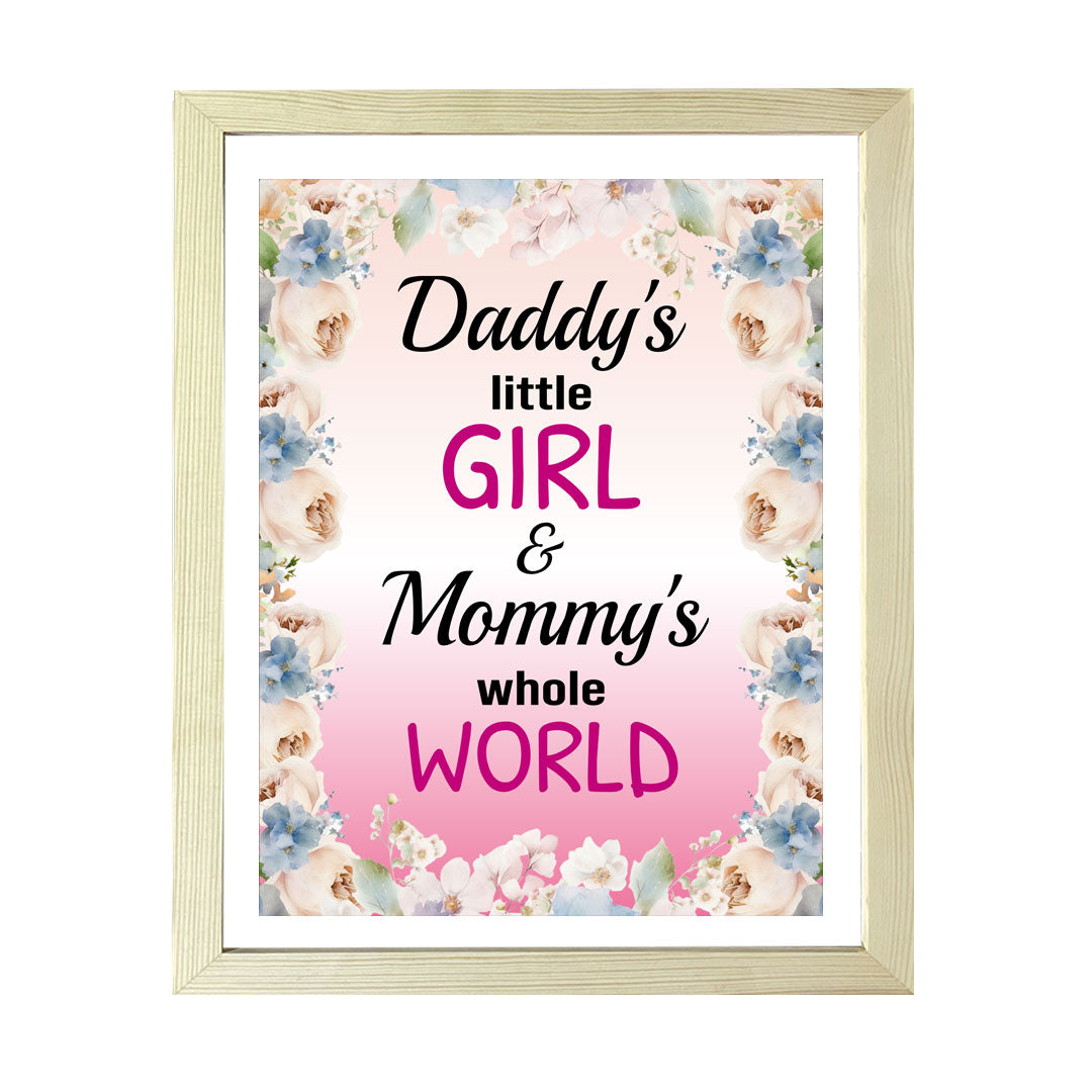 Designs ByLITA Daddy's Little Girl & Mommy's Whole World, Wall Print Art | Family Home Decor